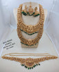 Grand Antique Gold Goddess Laxmi & Peacock Temple Bridal Jewelry Set (Choker, Haram, Jhumkas, Tikka & Vaddanam)