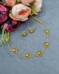 Gold-Tone Floral Medallion Necklace & Stud Earrings Set