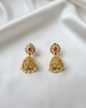 Antique Statement Earrings with Ruby Stone and Pearl Drops