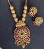 Sunburst Chakra Pendant Ruby & Green Kemp Stones Necklace Set