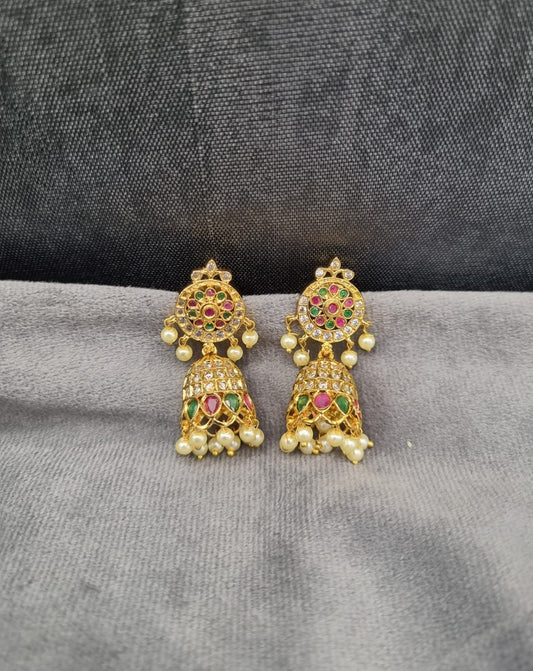 Antique Gold Temple Jewelry Jhumkas