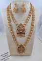 Antique Gold Lord Venkateswara Balaji Temple Necklace Combo Set with Jhumka Earrings