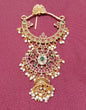 Traditional Antique Gold Temple Hair Clip with Jhumki & Pearl Drops