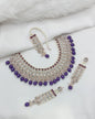 Maroon Stone & White Crystal Bridal Jewellery Set