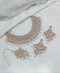 Sky Blue & Blush Pink Pearl Accents Choker Set