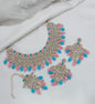 Sky Blue & Blush Pink Pearl Accents Choker Set