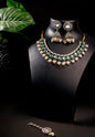 Antique Gold Meenakari Pearl Choker Set