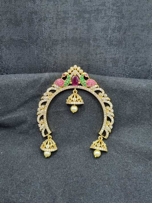 Temple Ruby & Emerald Peacock Hair Brooch