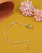 Traditional Gold-Plated Non-Pierced Nose Ring Nath With Pearl Chain For Woman